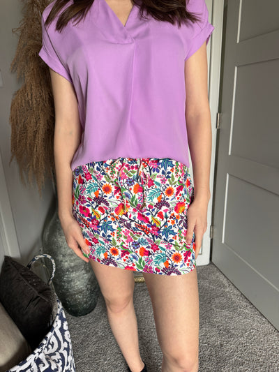 Fiesta - A Fiesta Time Floral Print Skort