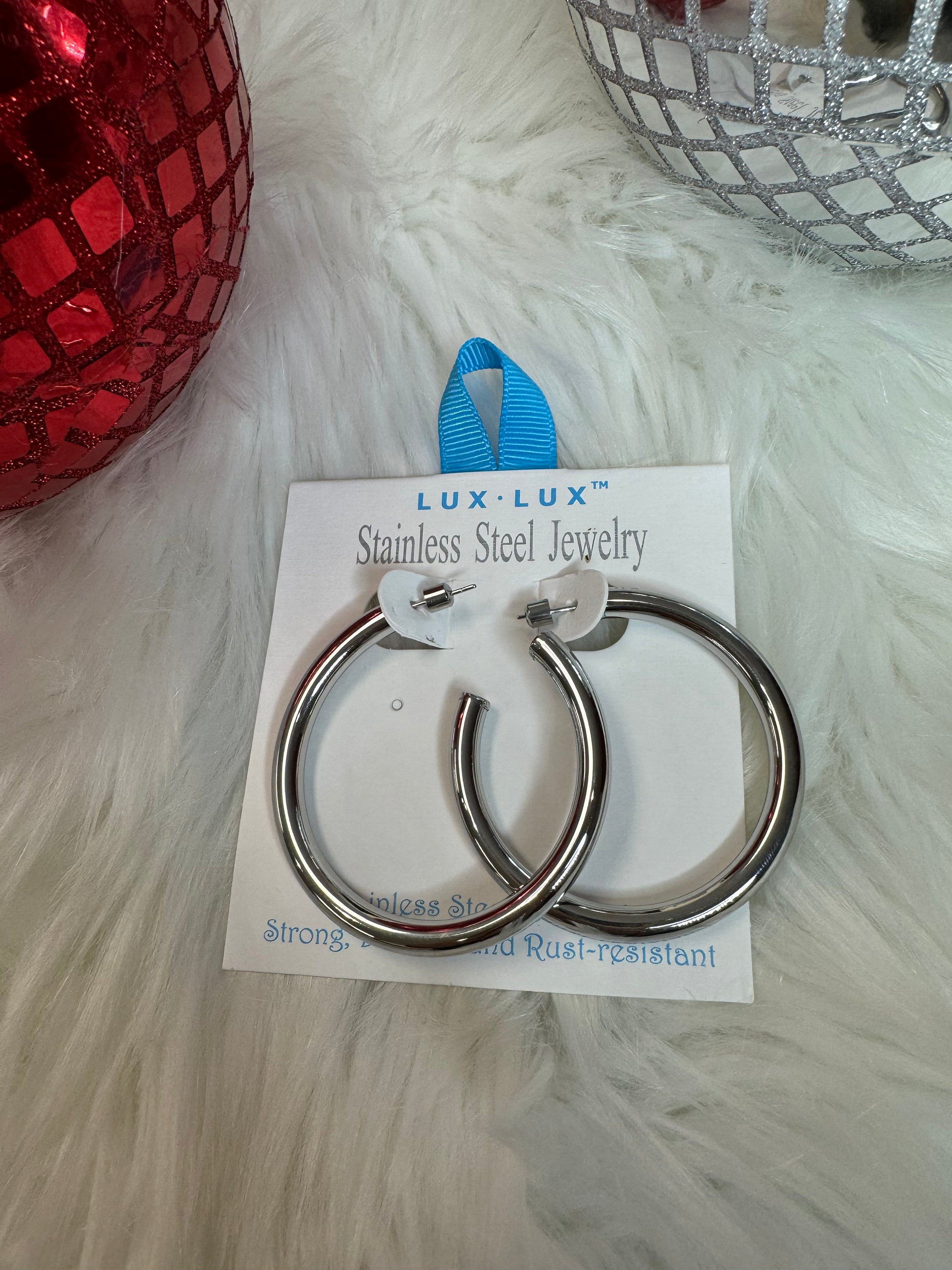 Stainless Steel Hoops Large - Choose Color