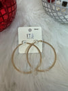 Metal Bead Texture Hoop Earrings - Choose Color