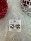 Heart Shape Glass Stone Statement Stud Earrings