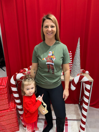 Boujee Santa - Plaid Forest Green