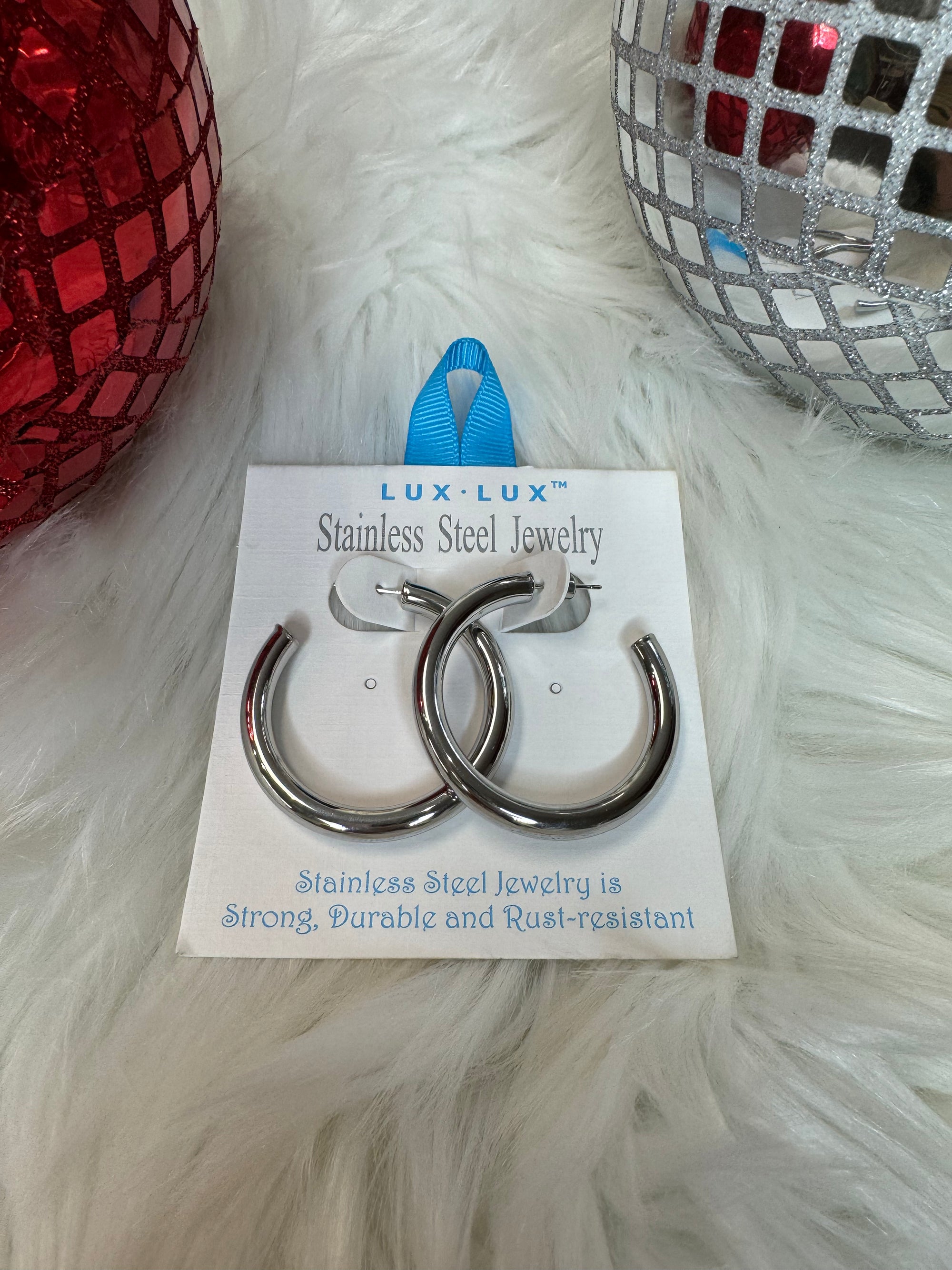 Stainless Steel Hoops Medium - Choose Color