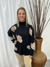 Kara - A Cheetah Patch Print Long Sleeve Sweater