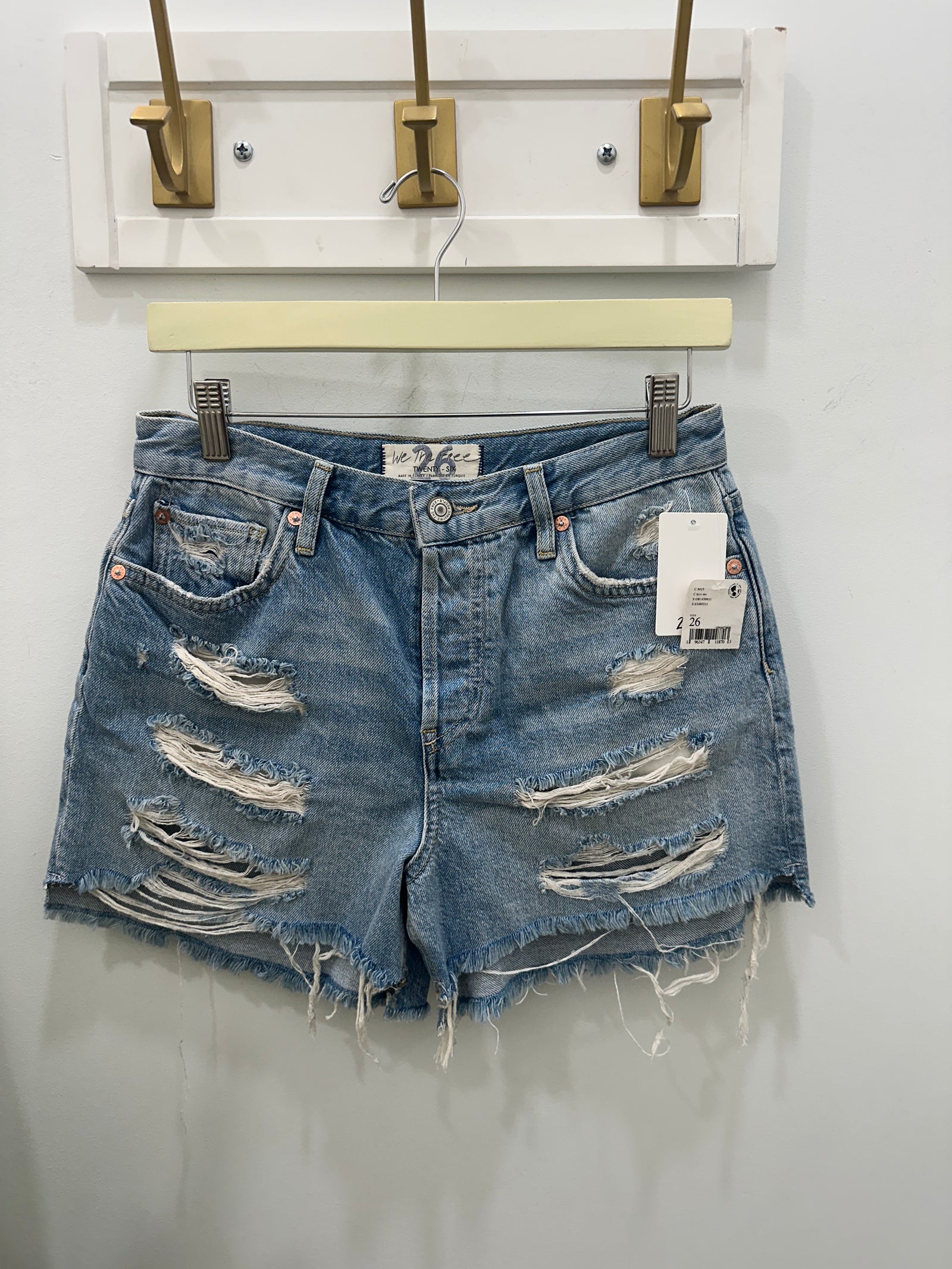 Free People: A Pair of Distressed Denim Shorts