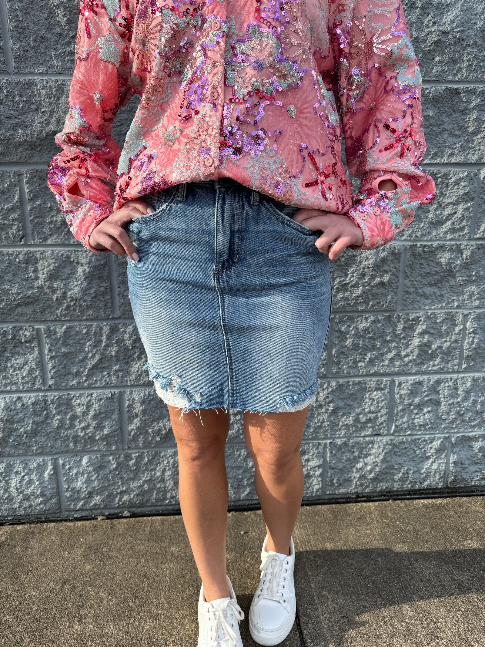 Julia - A Pair of High Waist Rigid Destroy Skirt