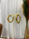 Reese - A Pair of Twisted Gold Hoop Earrings