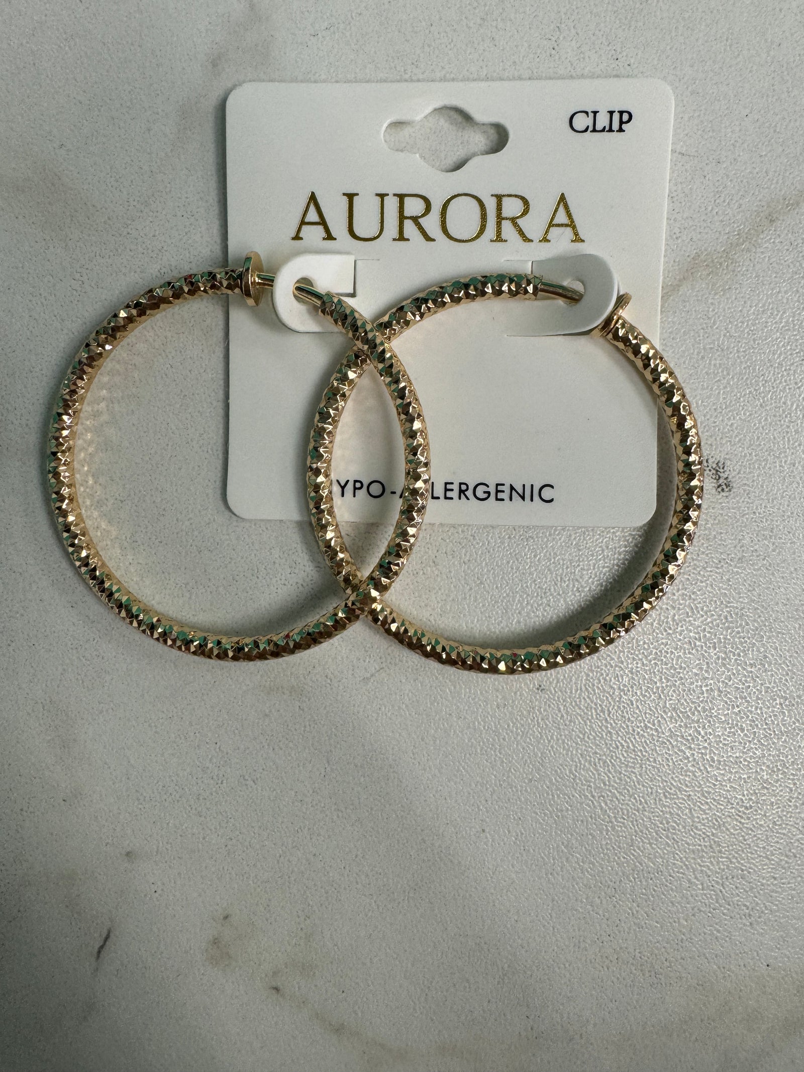 Gold Clip On Hoop Earrings