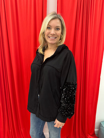 Natalie - A Long Sleeve Sequin Jacket