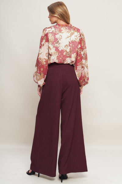 Explore More Collection - SWEET REMINISCENCE WOVEN WIDE LEG PANTS