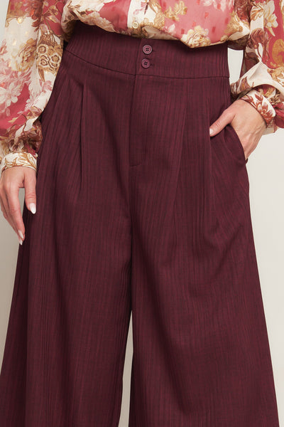 Explore More Collection - SWEET REMINISCENCE WOVEN WIDE LEG PANTS