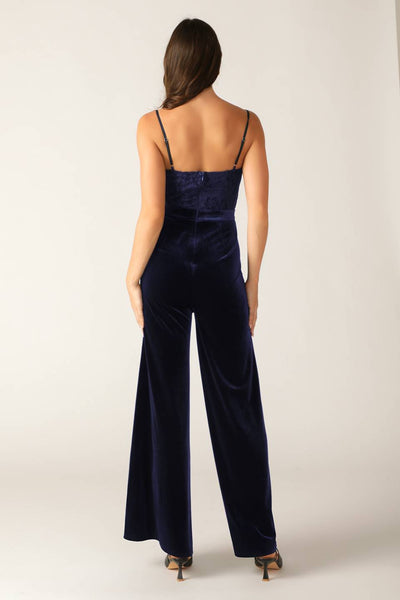 Explore More Collection - GLEAMING GLAM WOVEN LACE VELVET JUMPSUIT