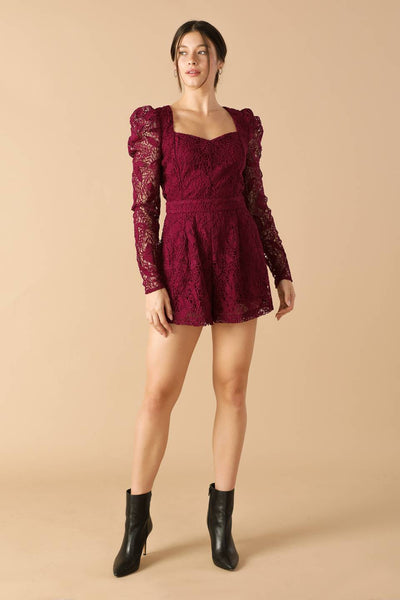 Explore More Collection - DAYS GO BY LACE WOVEN ROMPER