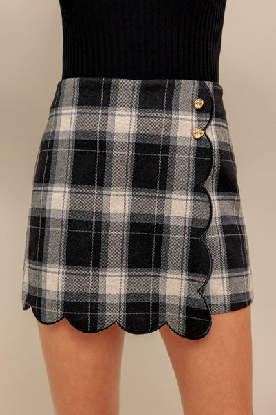 FRENCH BELL WOVEN PLAID SKORT
