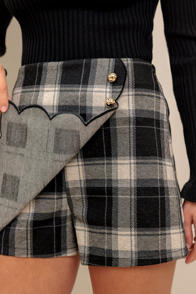 Explore More Collection - FRENCH BELL WOVEN PLAID SKORT