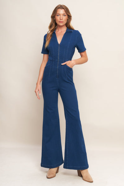 Explore More Collection - SHY GIRL MEDIUM INDIGO DENIM JUMPSUIT