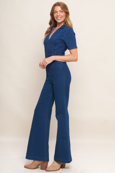 Explore More Collection - SHY GIRL MEDIUM INDIGO DENIM JUMPSUIT