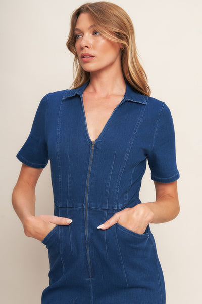 Explore More Collection - SHY GIRL MEDIUM INDIGO DENIM JUMPSUIT