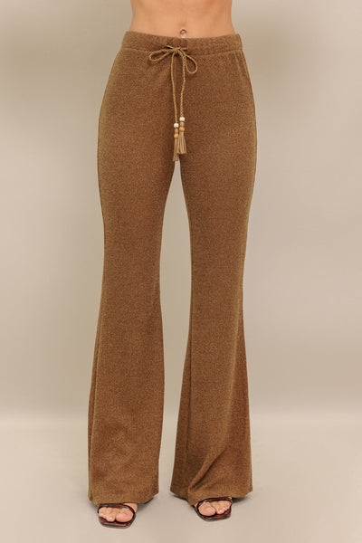 Explore More Collection - FLARE TOUCH SOLID KNIT PANTS