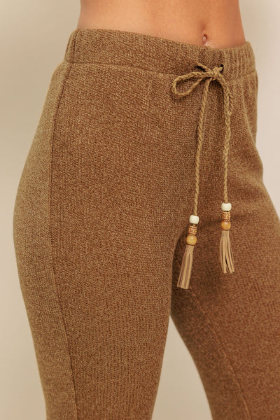 Explore More Collection - FLARE TOUCH SOLID KNIT PANTS