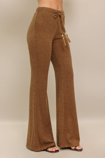Explore More Collection - FLARE TOUCH SOLID KNIT PANTS