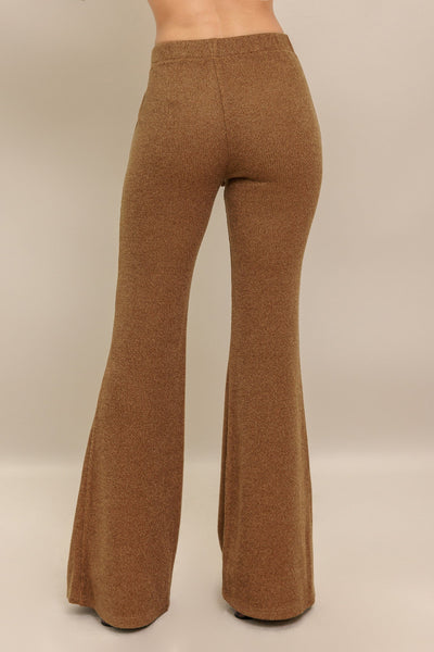 Explore More Collection - FLARE TOUCH SOLID KNIT PANTS