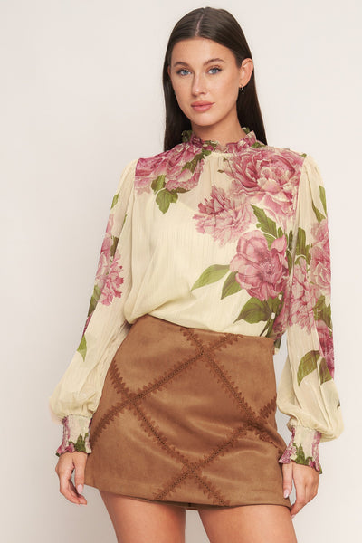 Explore More Collection - TERRA PATCH FAUX SUEDE SKORT