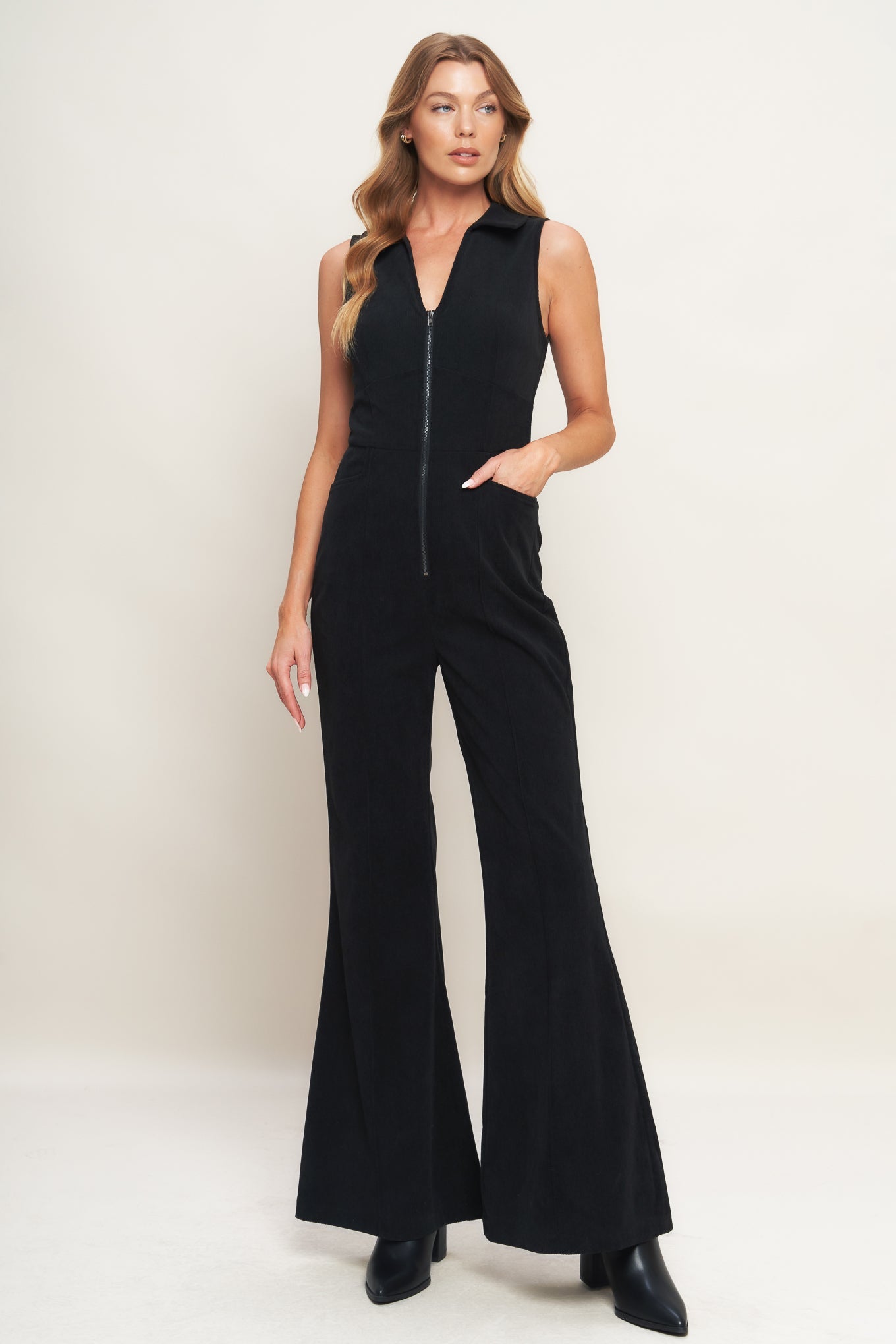 Explore More Collection - STREET ICON BLACK CORDUROY JUMPSUIT