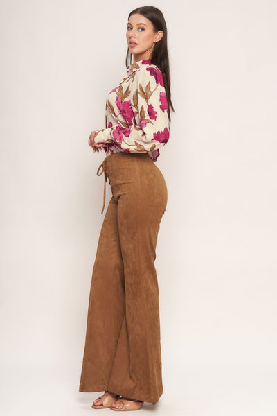 Explore More Collection - WILD HONEY FAUX SUEDE PANTS