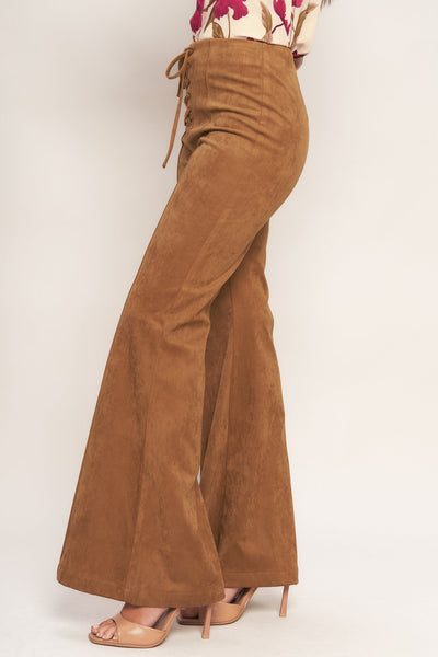 Explore More Collection - WILD HONEY FAUX SUEDE PANTS
