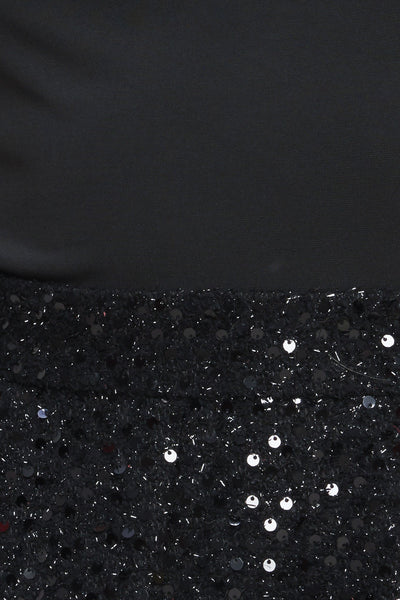 Explore More Collection - TWINKLE CHIC BLACK TOP AND SEQUIN SHORT ROMPER