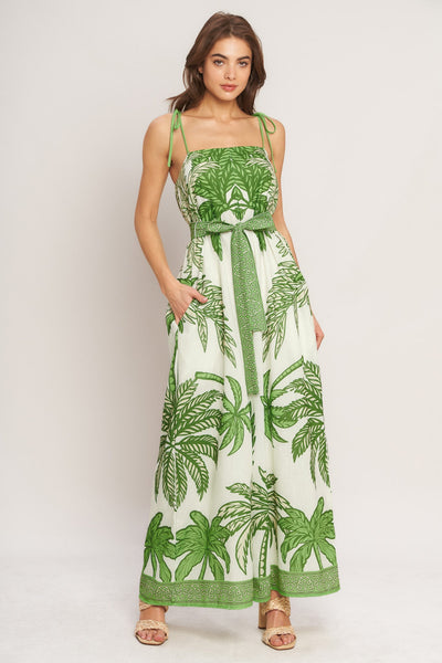 PALM LUXE WOVEN JUMPSUIT