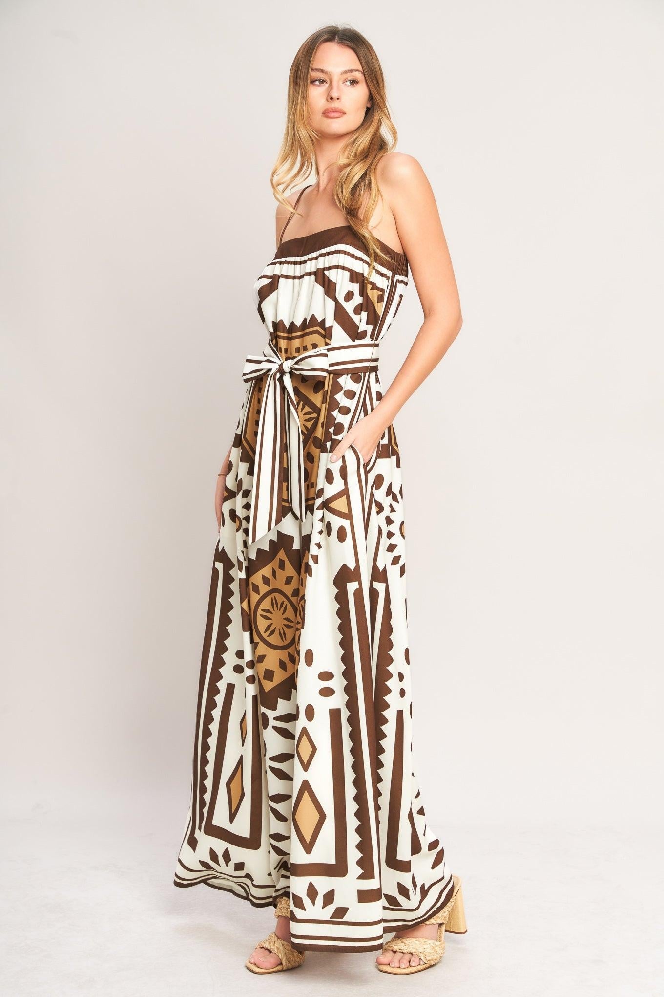 EARTHY ELEGANCE BOHO WOVEN JUMPSUIT