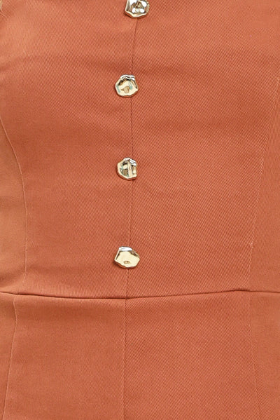 TERRACOTTA CHIC WOVEN ROMPER