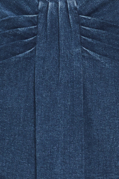 INDIGO RUCHING DENIM SKORT