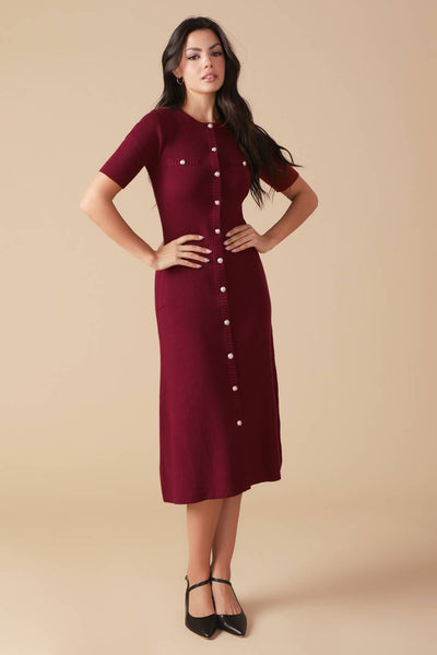 Explore More Collection - URBAN ELEGANCE SWEATER MIDI DRESS