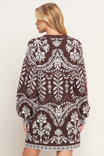 Explore More Collection - TERRA TAPESTRY SWEATER KNIT MINI DRESS