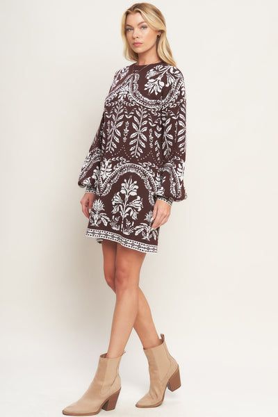 Explore More Collection - TERRA TAPESTRY SWEATER KNIT MINI DRESS