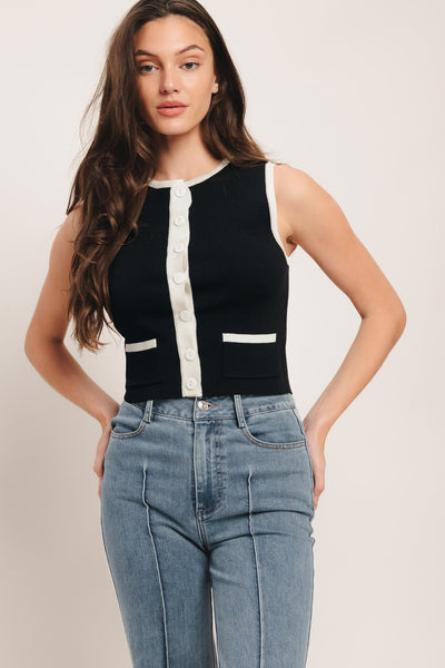 FRENCH NAUTICAL COLOR BLOCKED SWEATER TOP