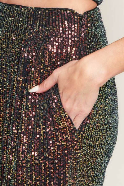 Explore More Collection - CHARMING COMPOSURE SEQUIN TOP AND BOTTOM SET