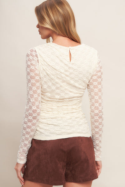 Explore More Collection - MODERN FUNCTION STRETCH KNIT LACE TOP