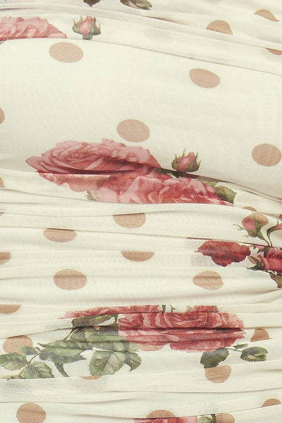 Explore More Collection - CREAM & BLOOM DELIGHT POWER MESH TOP