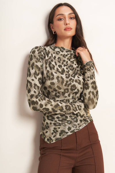 Explore More Collection - LUXE TRACE TAUPE BLACK WOVEN TOP