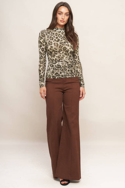 Explore More Collection - LUXE TRACE TAUPE BLACK WOVEN TOP