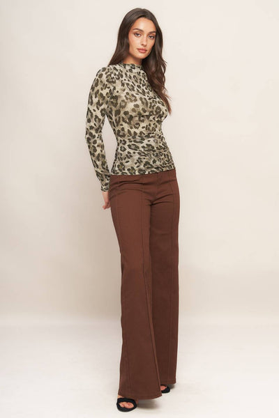 Explore More Collection - LUXE TRACE TAUPE BLACK WOVEN TOP