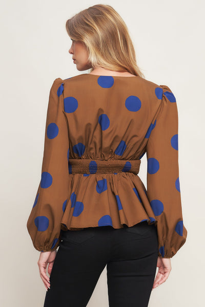 Explore More Collection - BLUE MOON DOTS WOVEN TOP