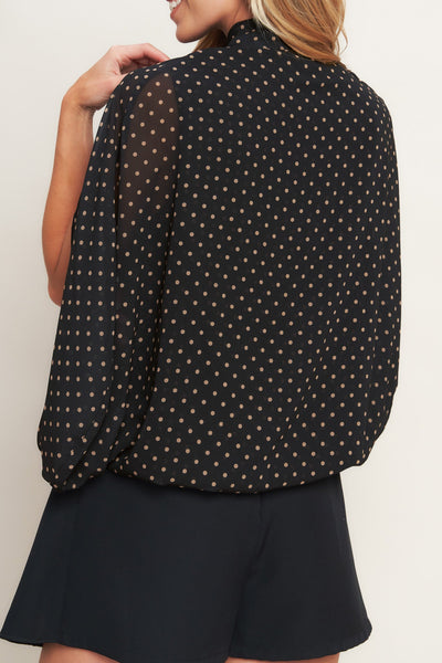 Explore More Collection - MIDNIGHT DOT CHIC WOVEN TOP