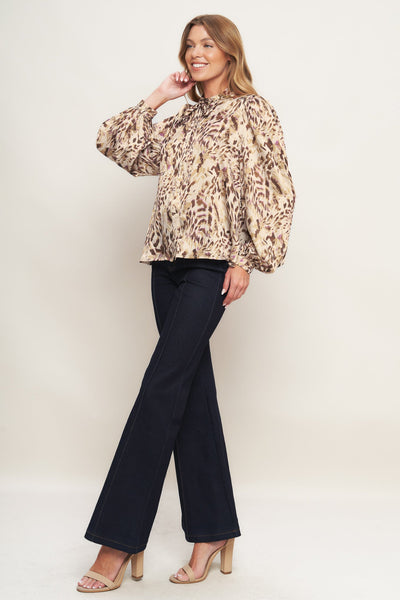 Explore More Collection - WILD CHIC CREAM WOVEN TOP