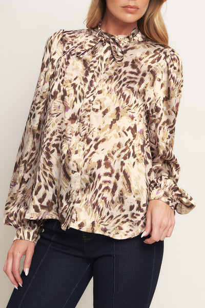 Explore More Collection - WILD CHIC CREAM WOVEN TOP