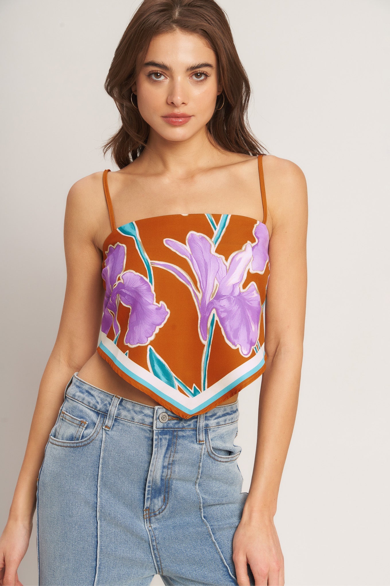 SUMMER IRIS SCARF TOP