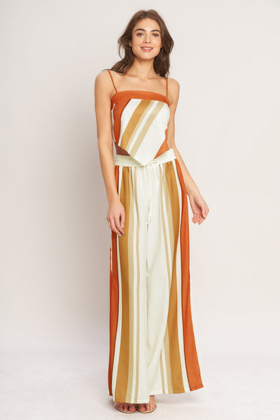 GOLDEN HORIZON WOVEN SCARF TOP